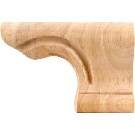 6 Wx1-1/8Dx4H Maple Right Rounded Pedestal Foot